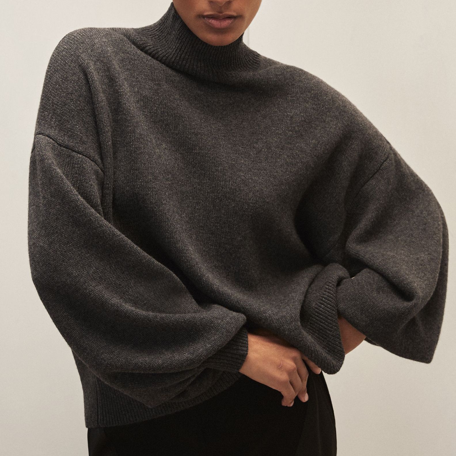 Maglione Batwing in Grigio Ardesia