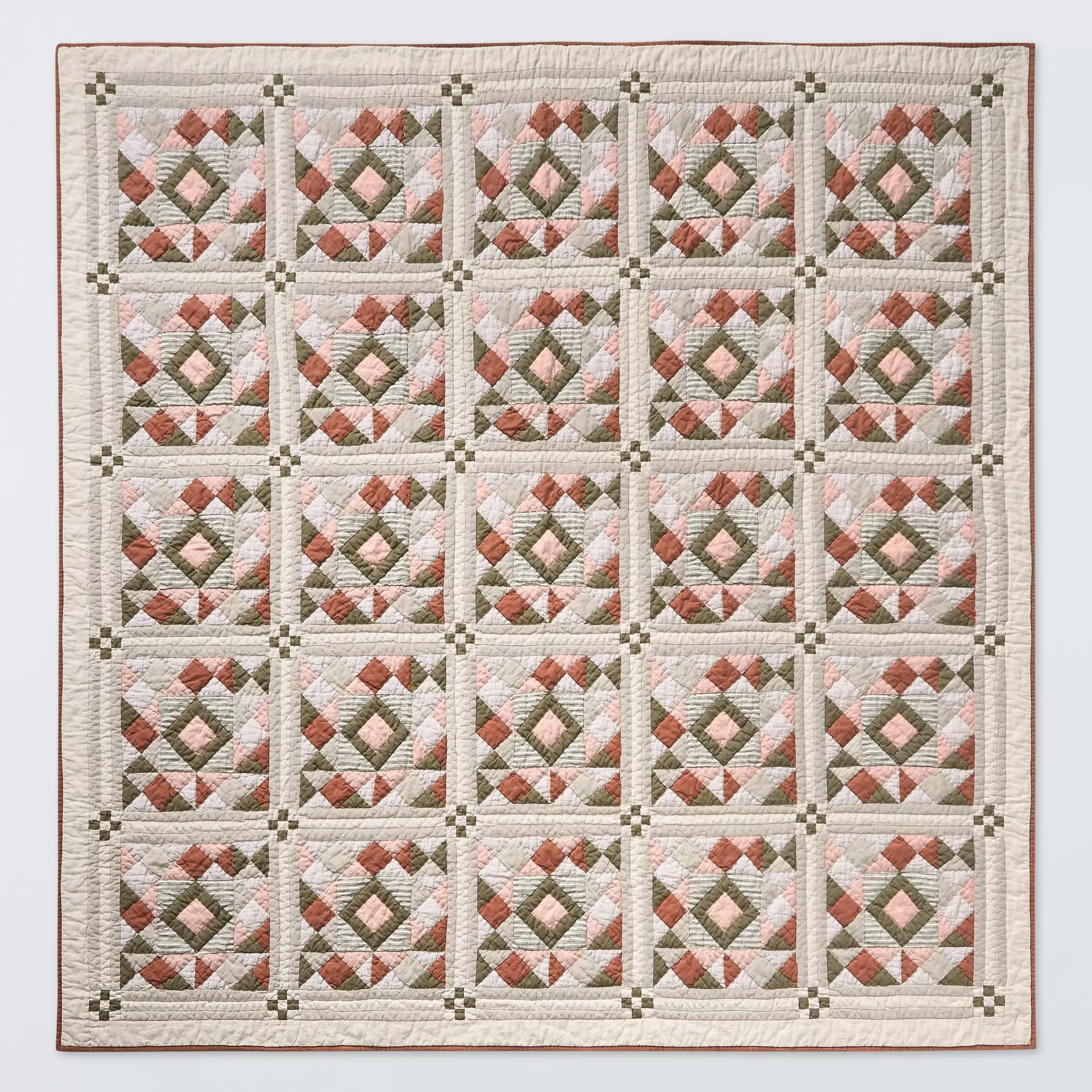 John Lewis Patchwork Cotton Linen Blend Quilt, Avocado