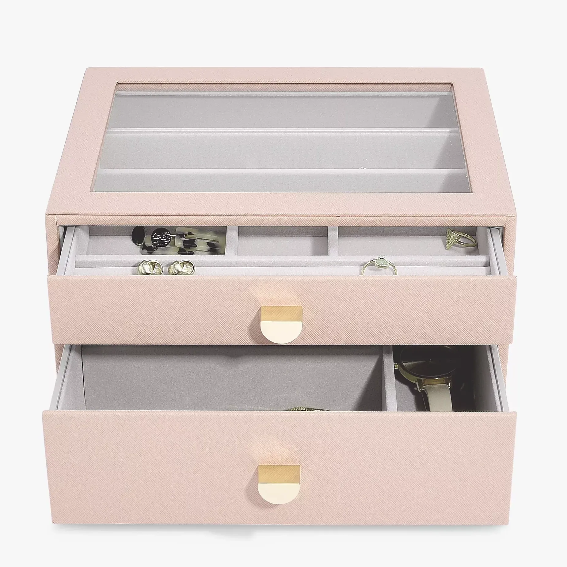 Stackers Classic 2 Drawer Jewellery Box, Blush