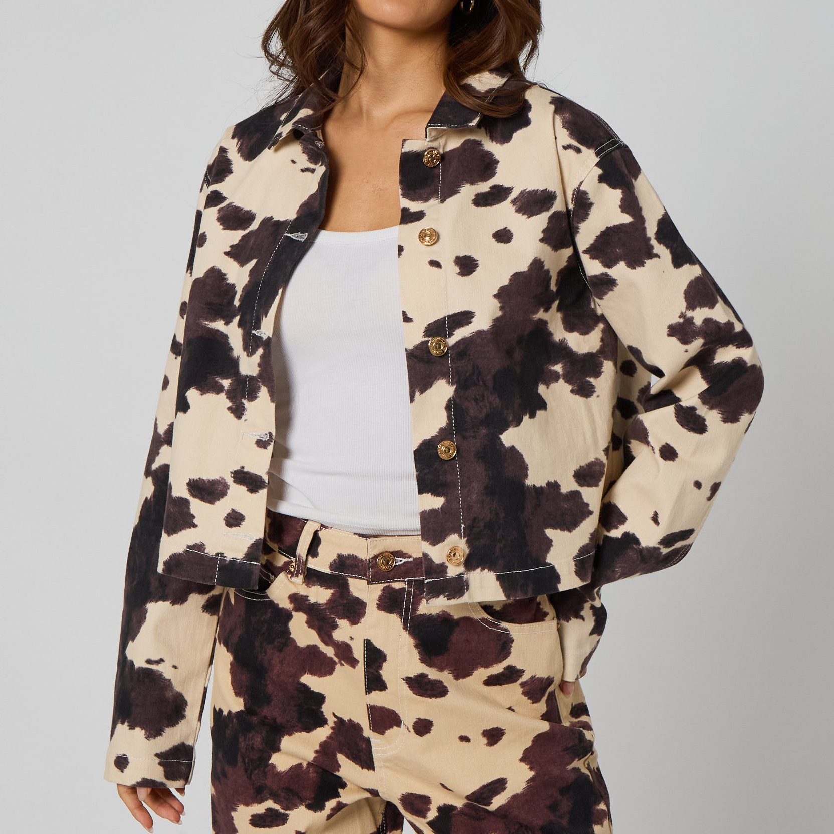 New Look, cow print jacket