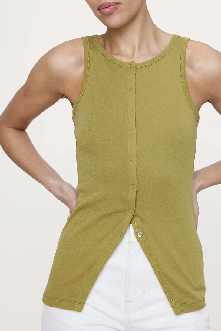 Banana Republic, Airy Cotton Snap-Front Tank
