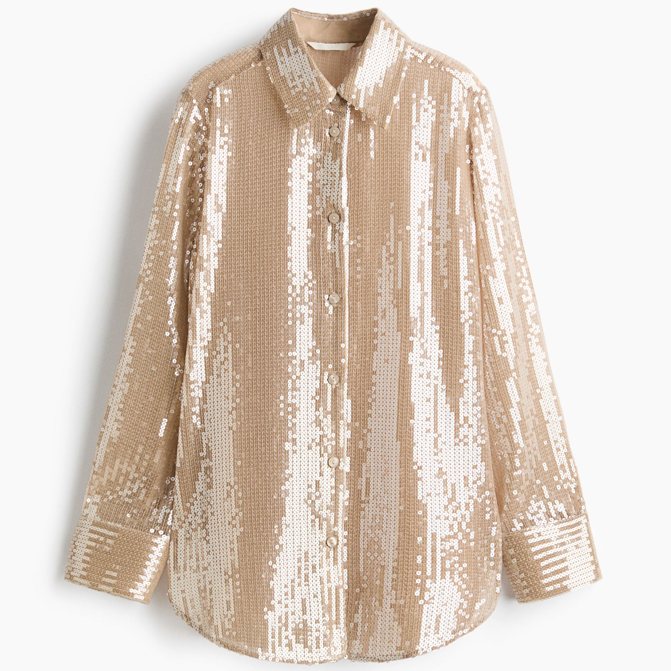 Sequined Shirt - Beige