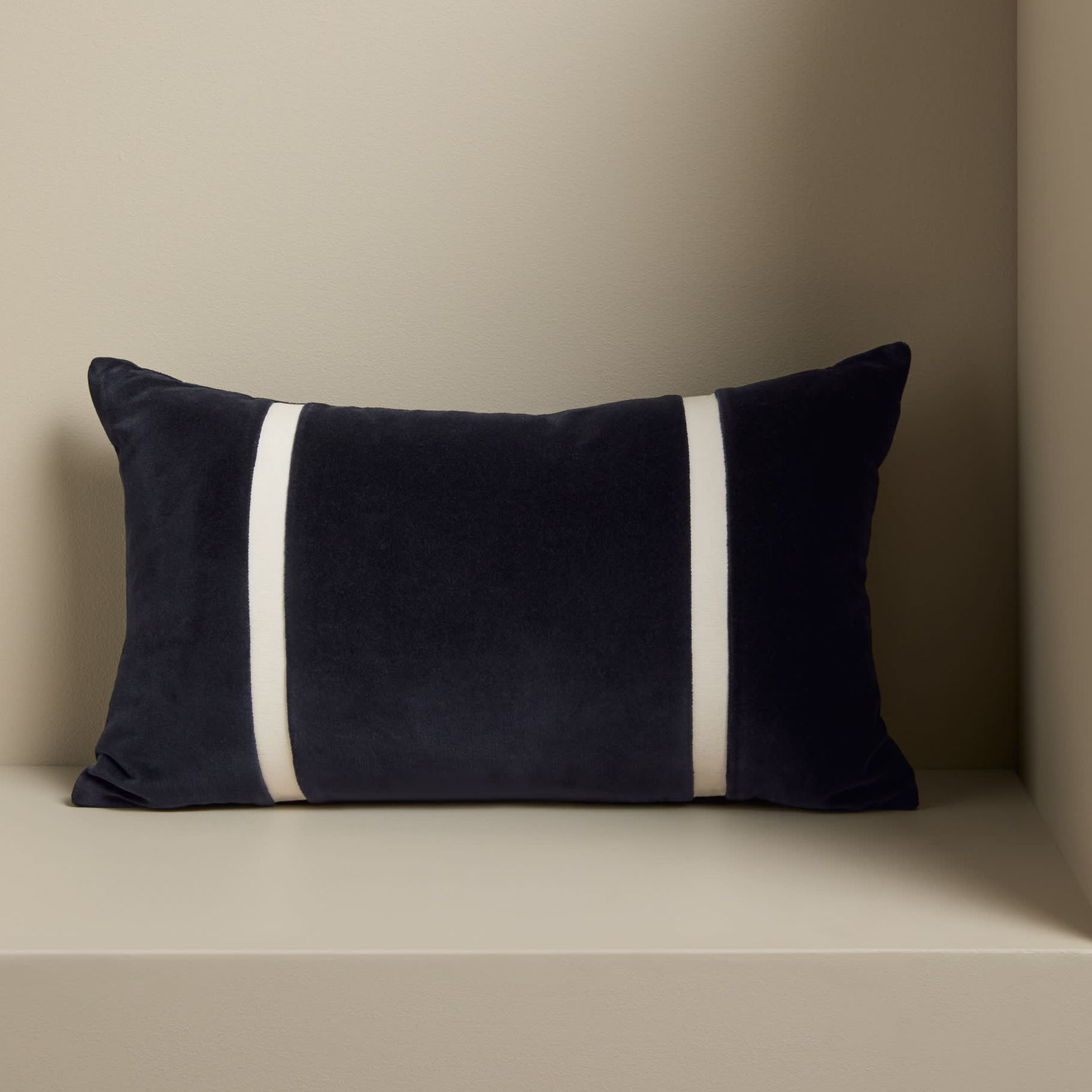 Pure Cotton Double Stripe Bolster Cushion