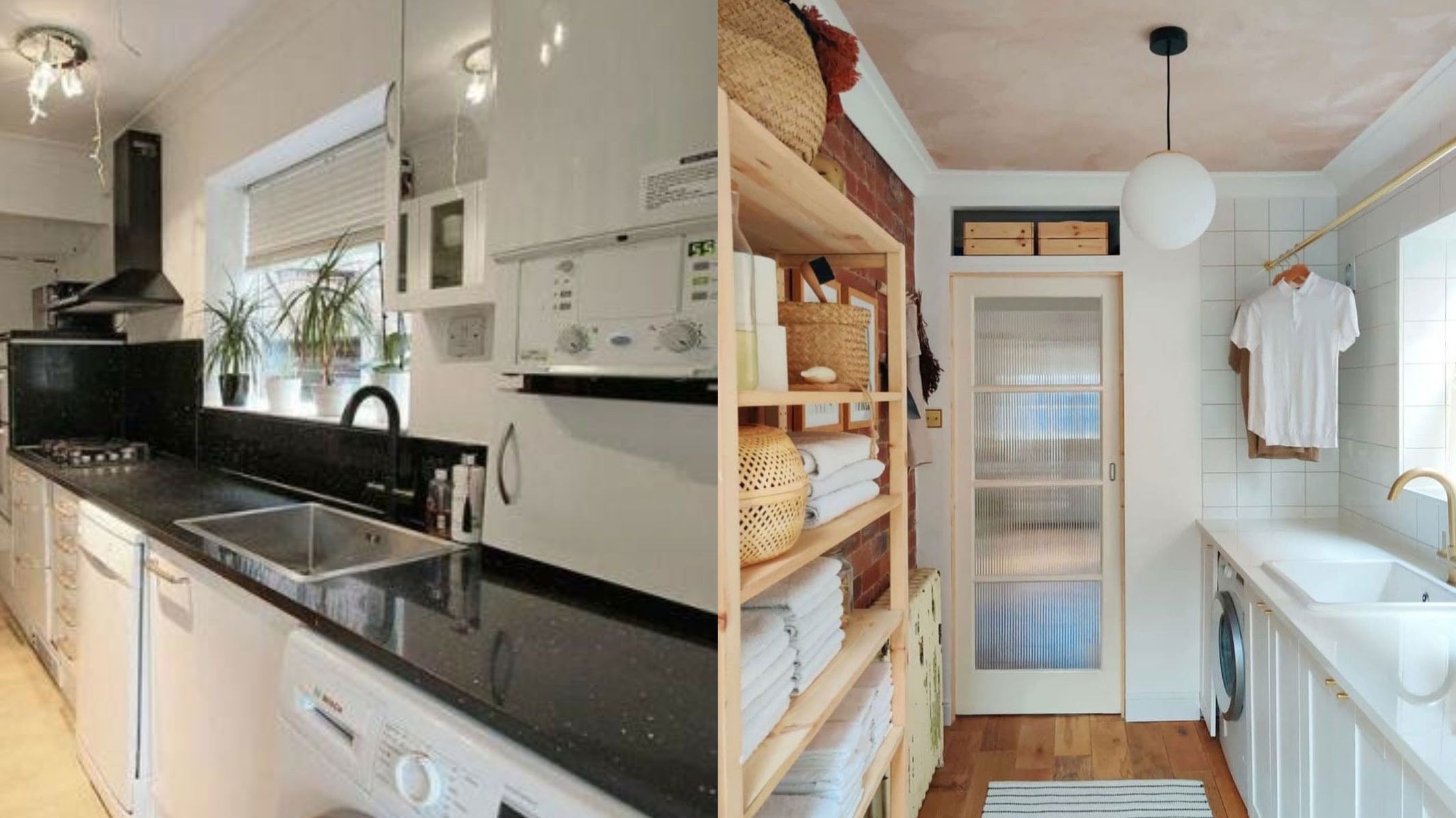 Real Costs: A tiny galley kitchen becomes an airy utility room for less  than £1k | Real Homes, image size:2130x1198