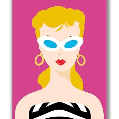 Brooke &amp;amp; Vine Retro Doll Girl Room Decor (unframed 12 X 16) Empowerment Fashion Poster Inspirational Teen Room Wall Decorations Art Prints Tween Bedroom, Dorm, Bathroom, Closet, Desk - Vintage Pop Art