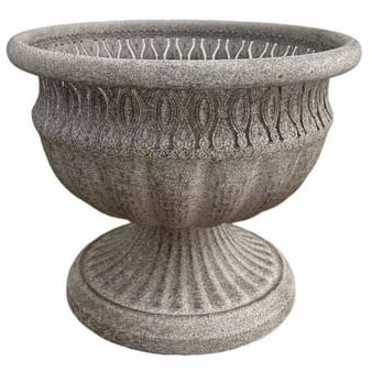 Specollect 1 Pcs European Vintage Pedestal Planter Pot With Carved Texture for Indoor Outdoor Garden Decor Antique Urn Style Flower Container