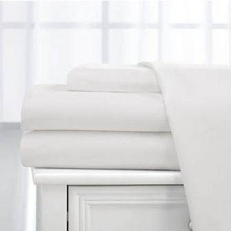 Deluxe Home 100% Cotton 400 Thread Count Dobby Stripe Sheet Set ( King, White )