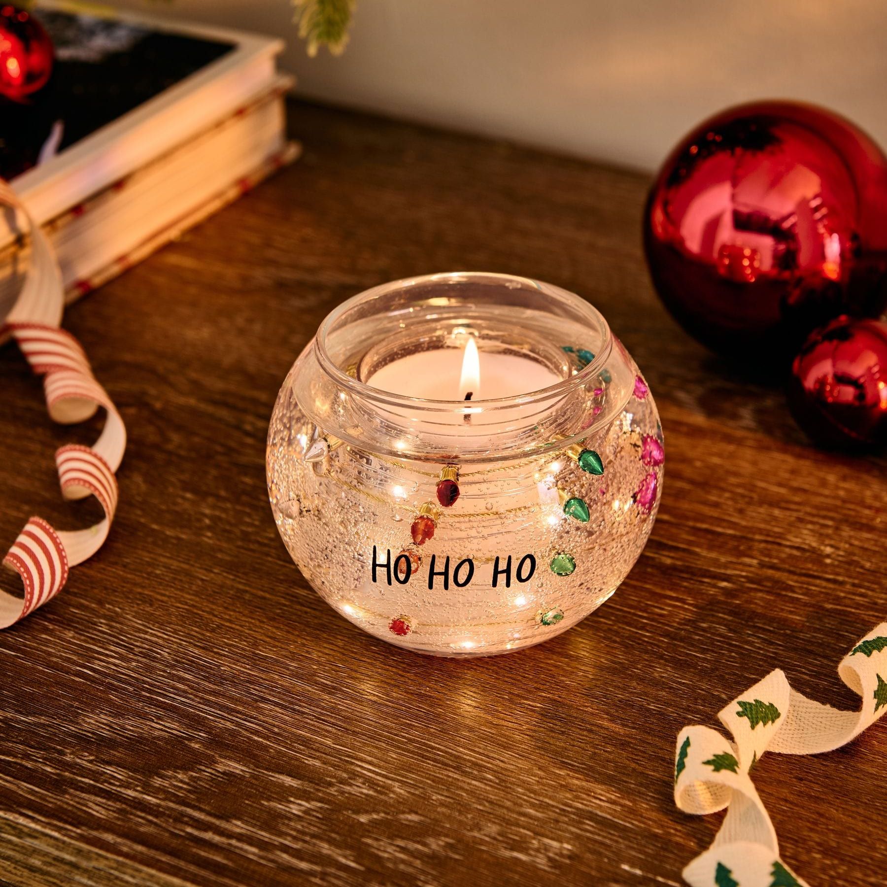 Red Santa Festive Spice Light Up Candle