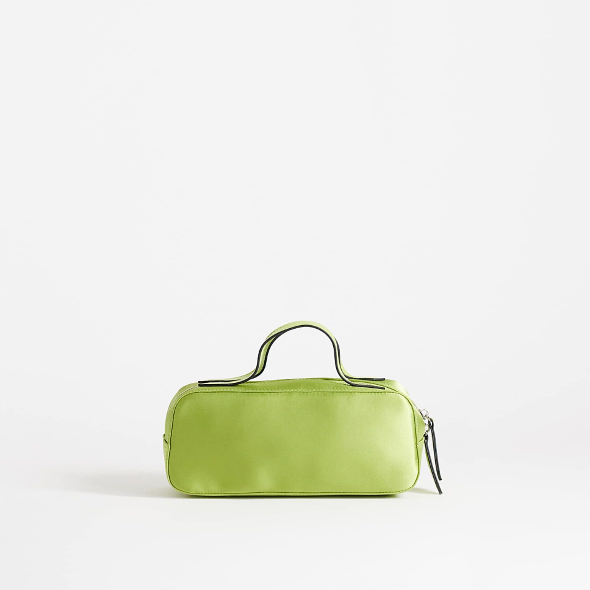 Topshop Dover Medium Satin Top Handle Grab Bag in Green