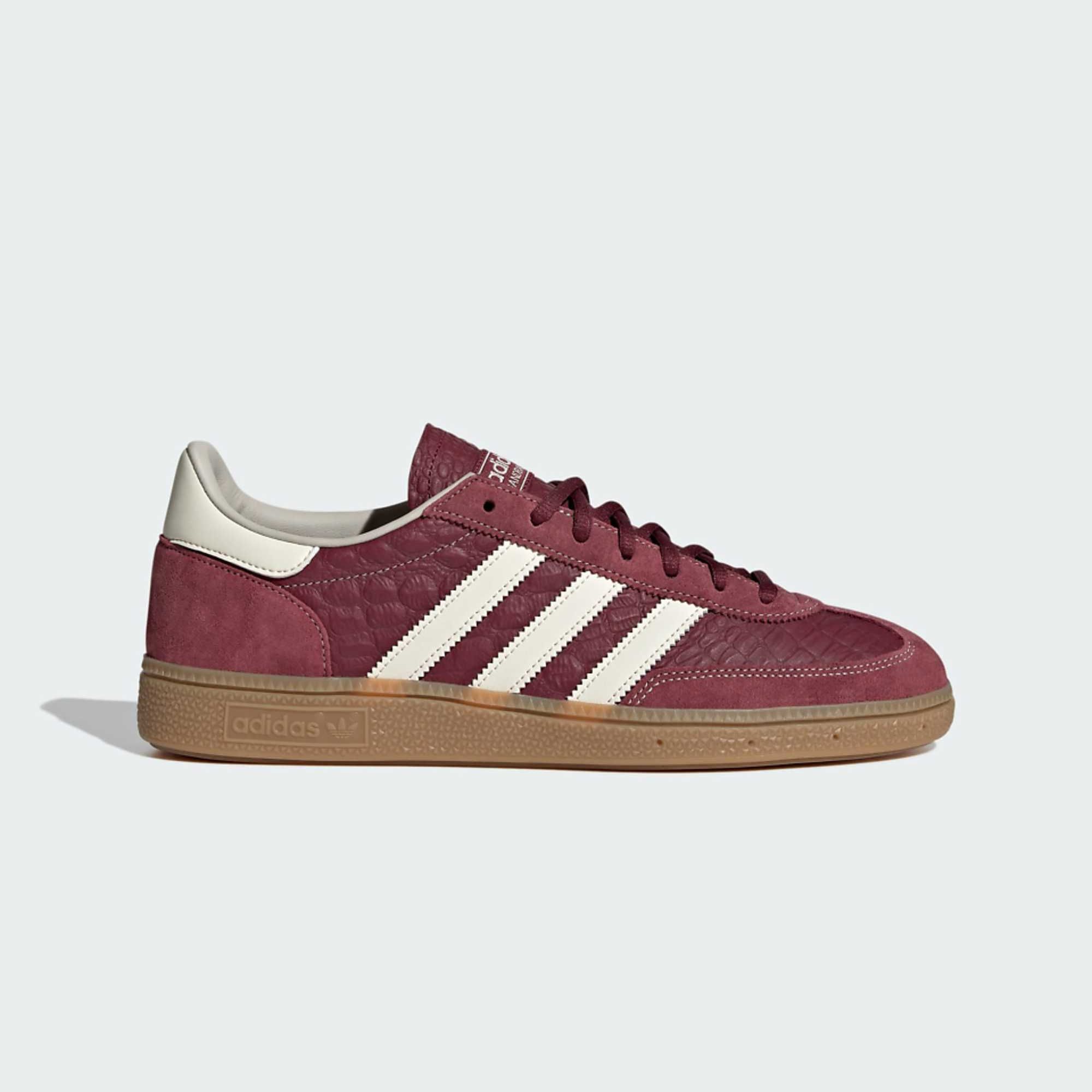Adidas Originals Handball Spezial Trainers in Maroon and White With Gum Sole