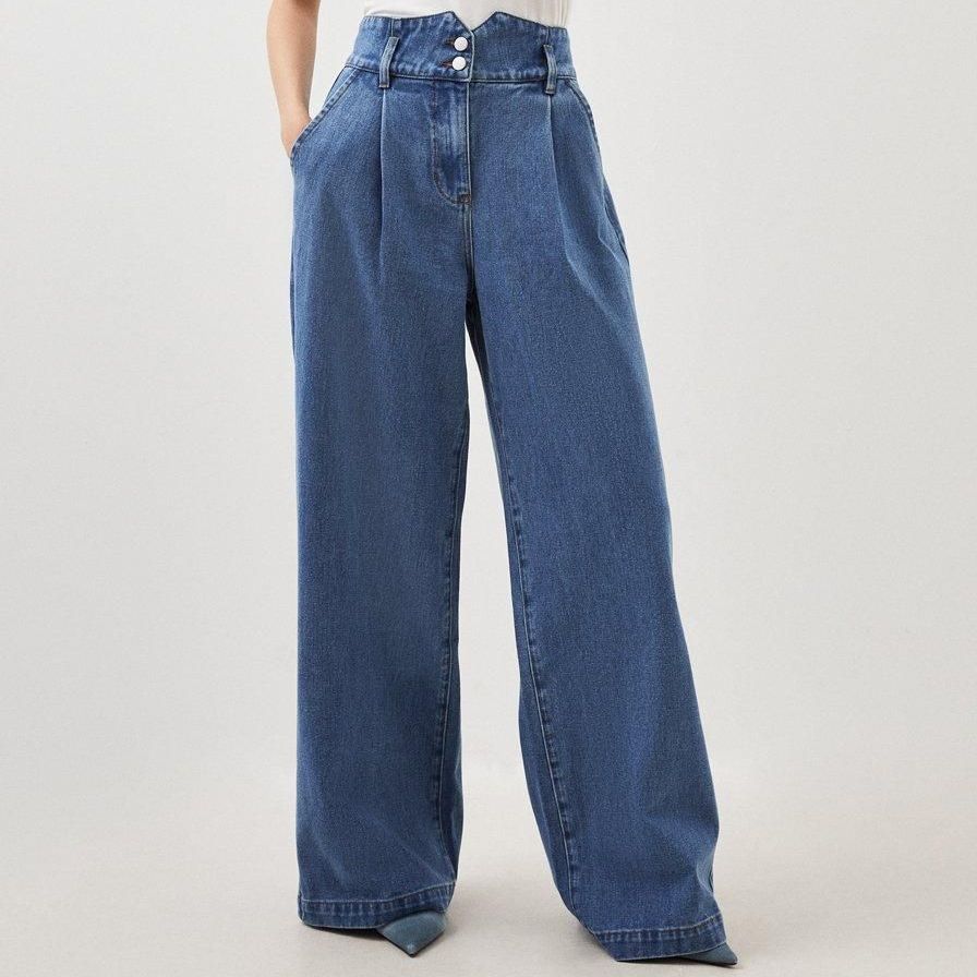 Denim Wide Leg Trousers