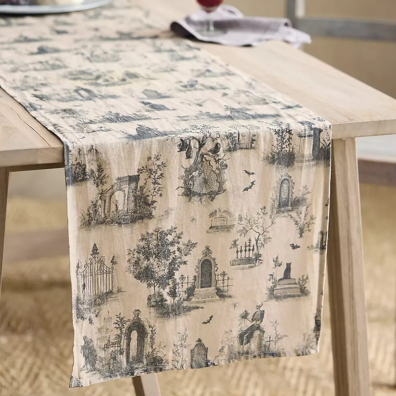 Terrain Halloween Toile Linen Runner