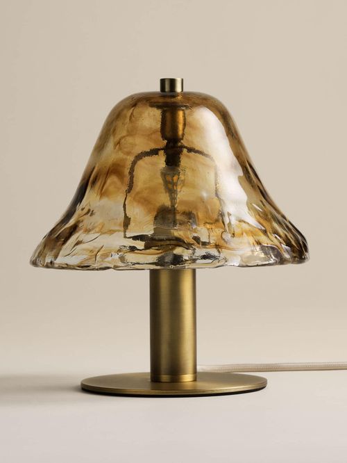 Wavy Glass Mushroom Table Lamp