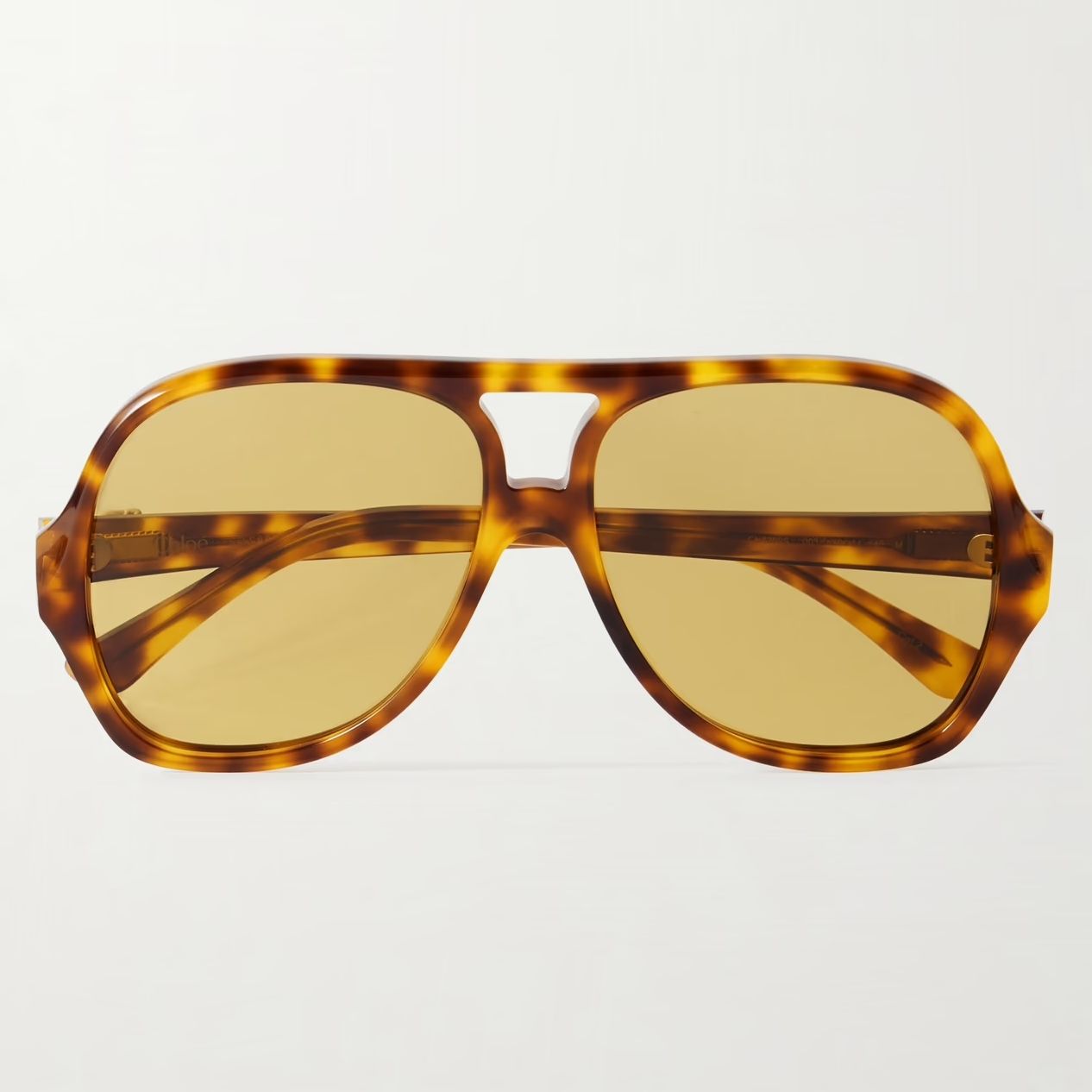 Chlo&amp;eacute; Salom&amp;eacute; aviator-style tortoiseshell acetate sunglasses