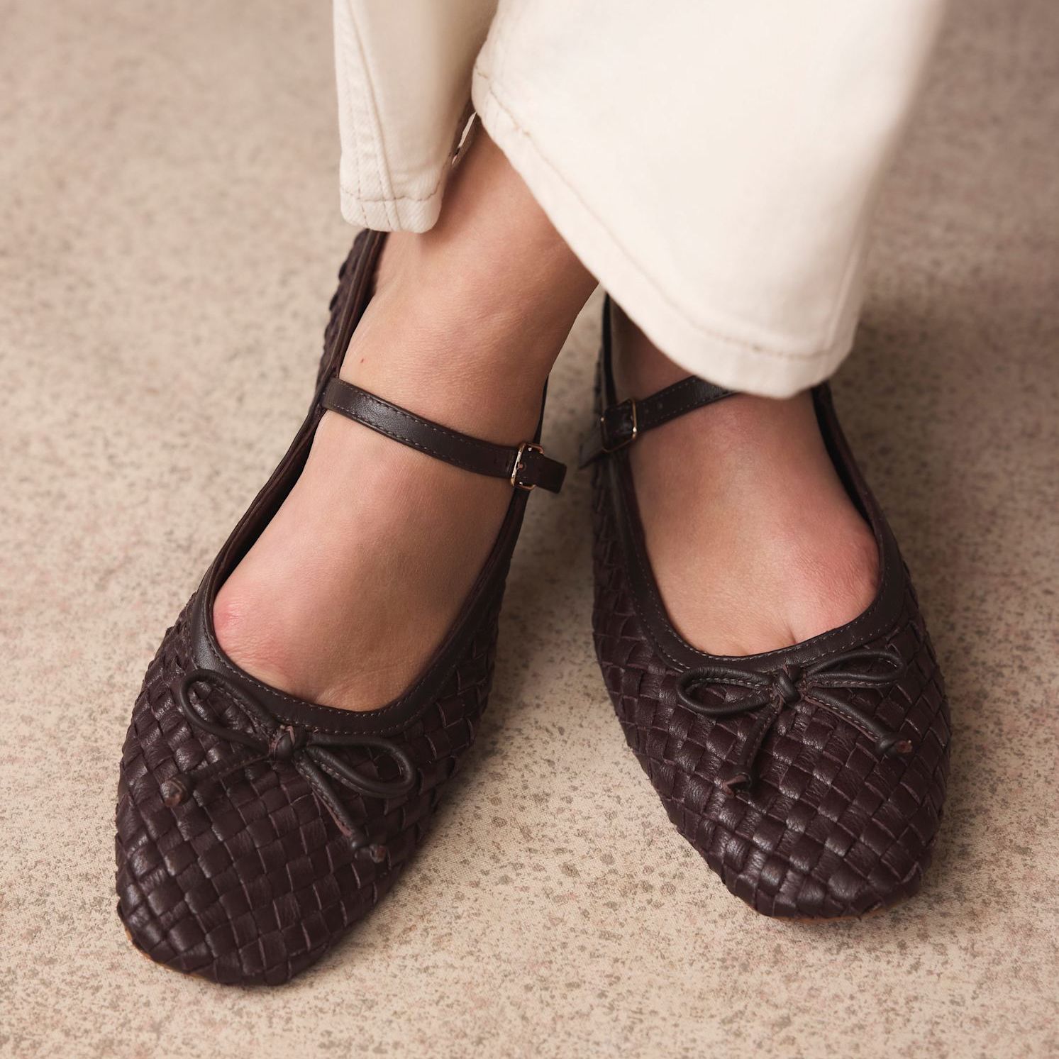 Charley Burgundy Leather Woven Pumps