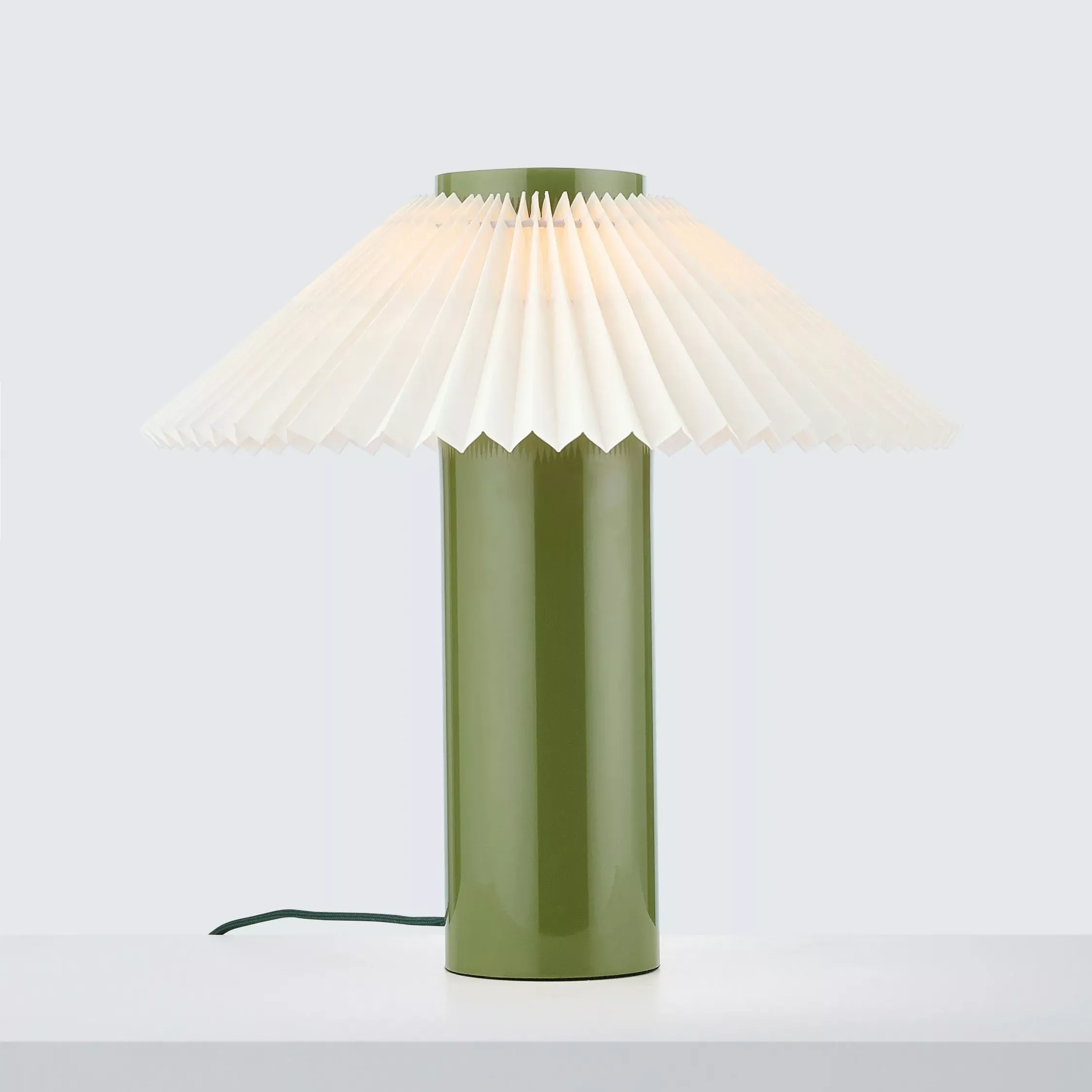John Lewis Pliss&amp;eacute; Pleat Shade Table Lamp, Avocado