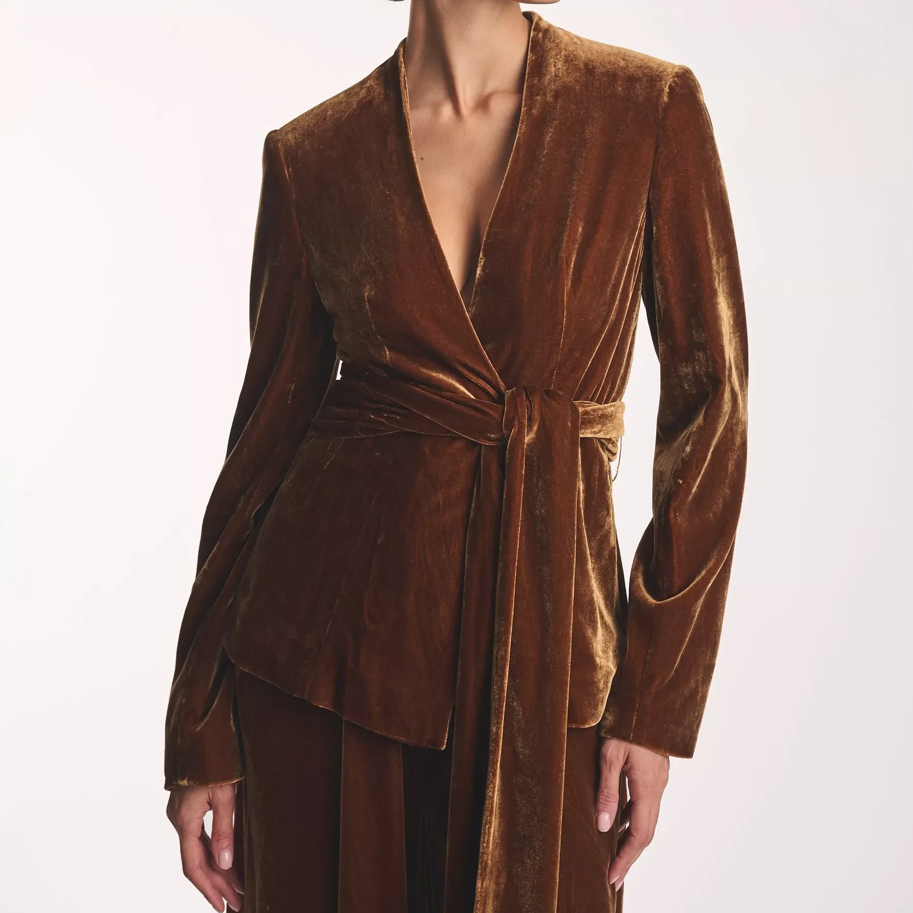 Amanda Wakeley Fitted Velvet Jacket, Bronze