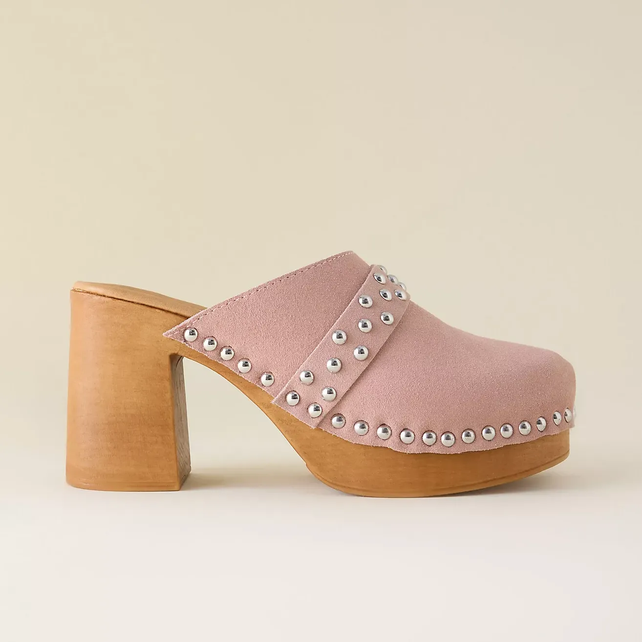 By Anthropologie Studded Block-Heel Clogs