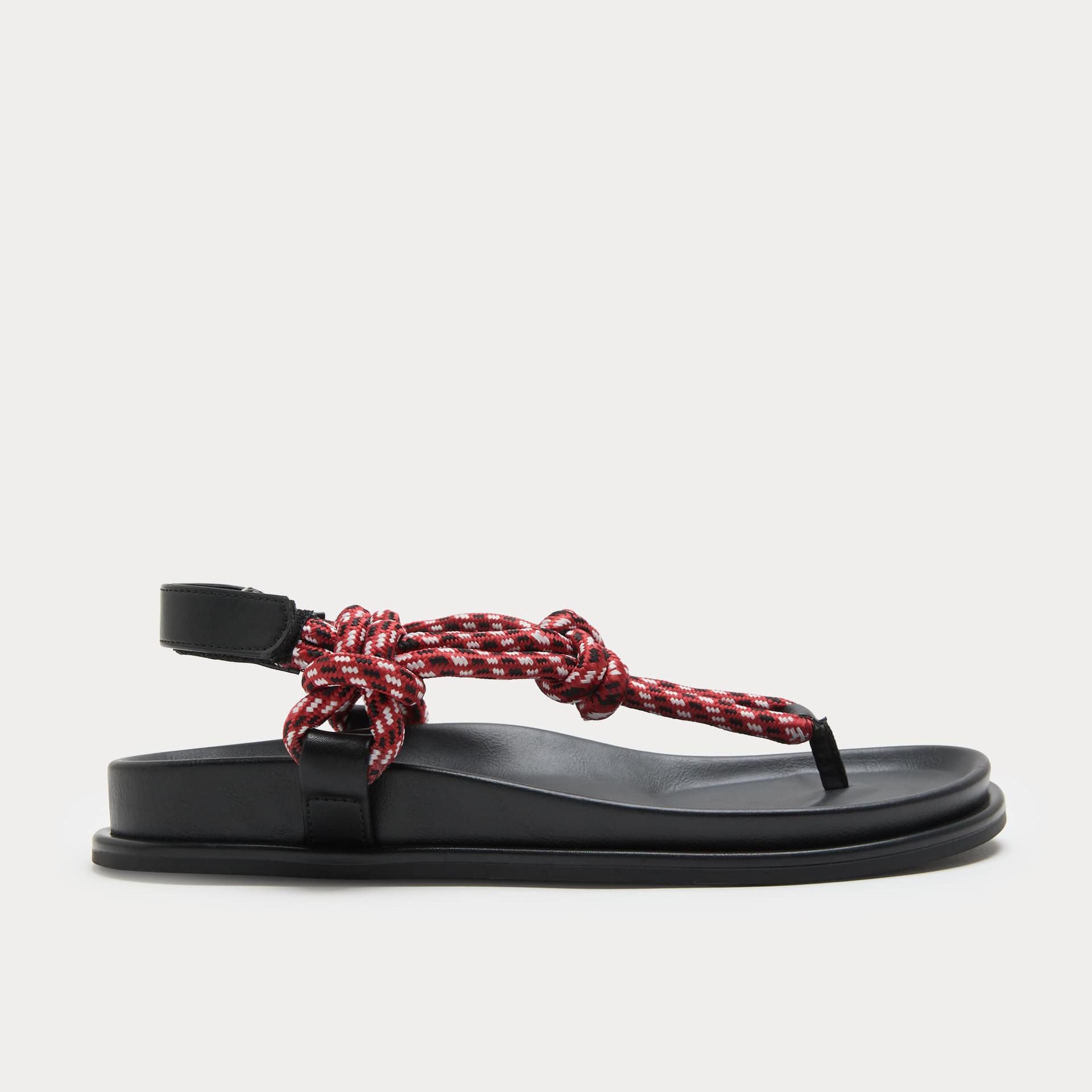 Strappy Footbed Rope Detail Sandals