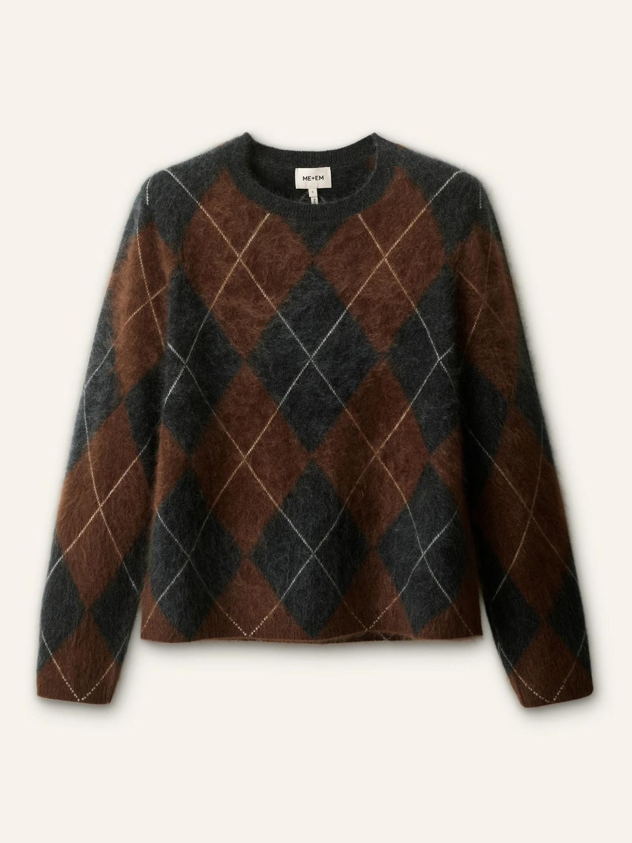 ME+EM Argyle Relaxed Jumper