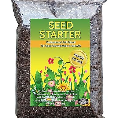 Seed Starter Natural Potting Soil Mix for Germination and Growth (made in Usa) (4 Dry Quarts)