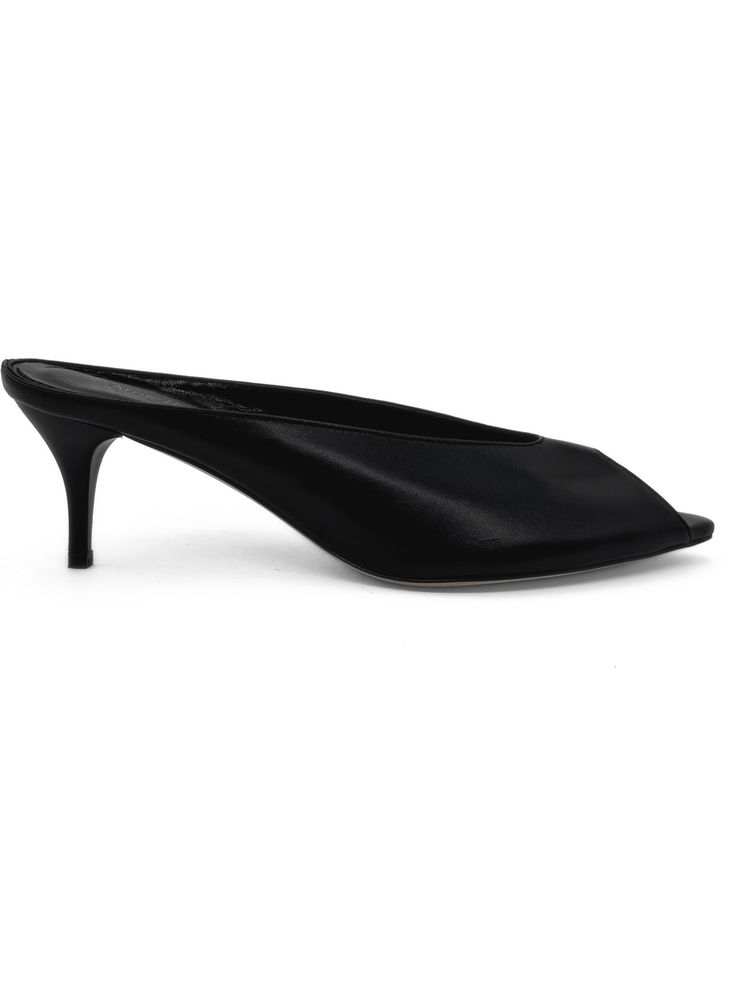Audrey Ii Peeptoe Leather Mule