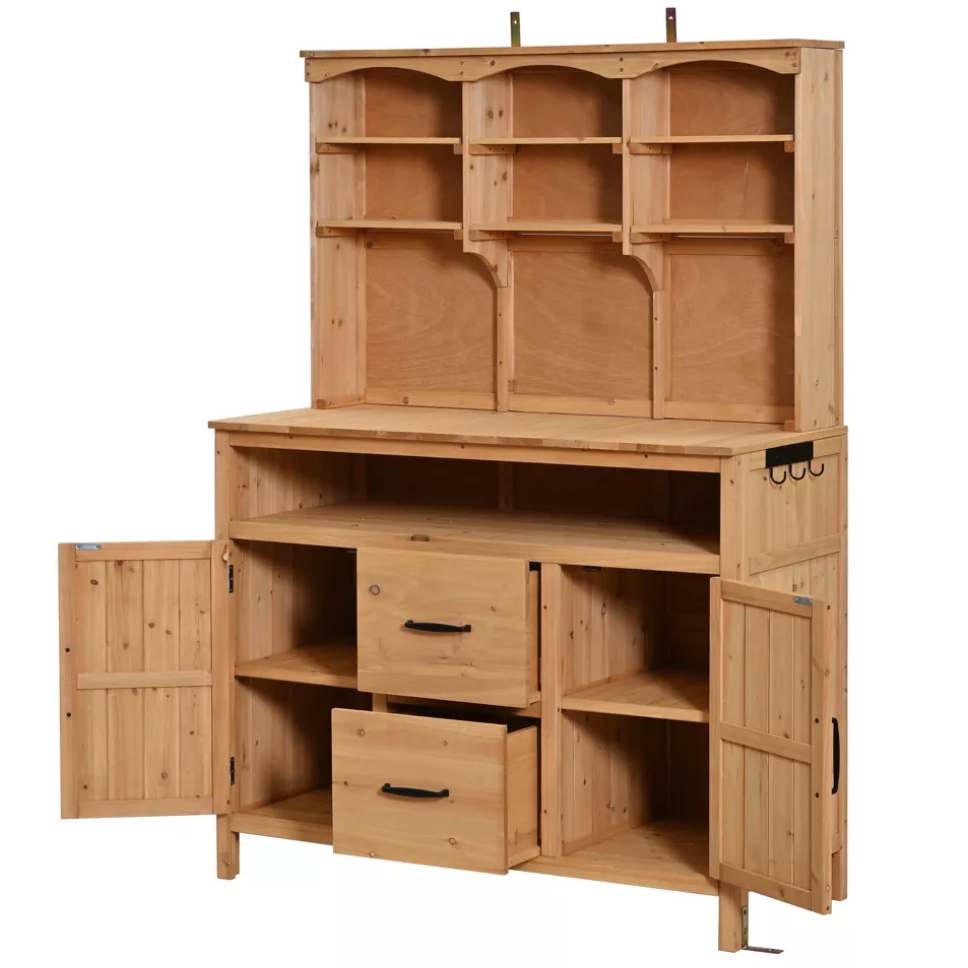 ModernLuxe 3-Tier Wooden Garden Workstation