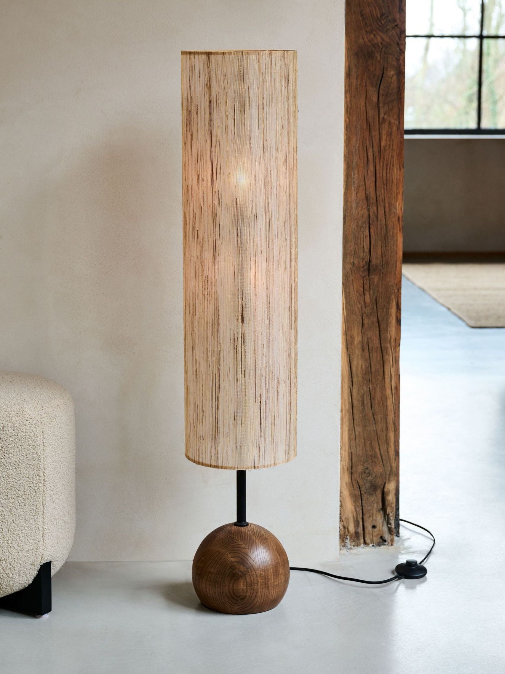 French Connection Wood Kinsha Floor Lamp
