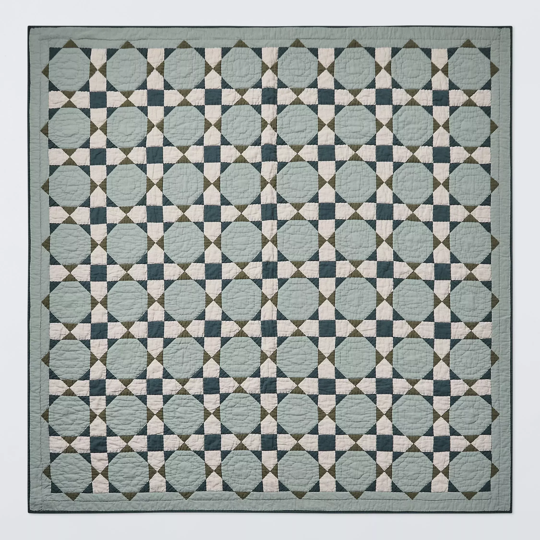 John Lewis Diamond Patchwork Quilt, Sage