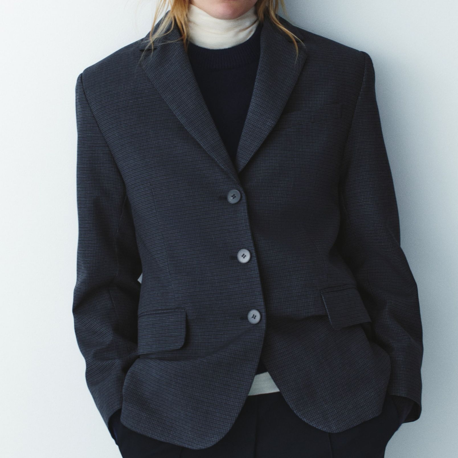 Single-Breasted Twill Blazer