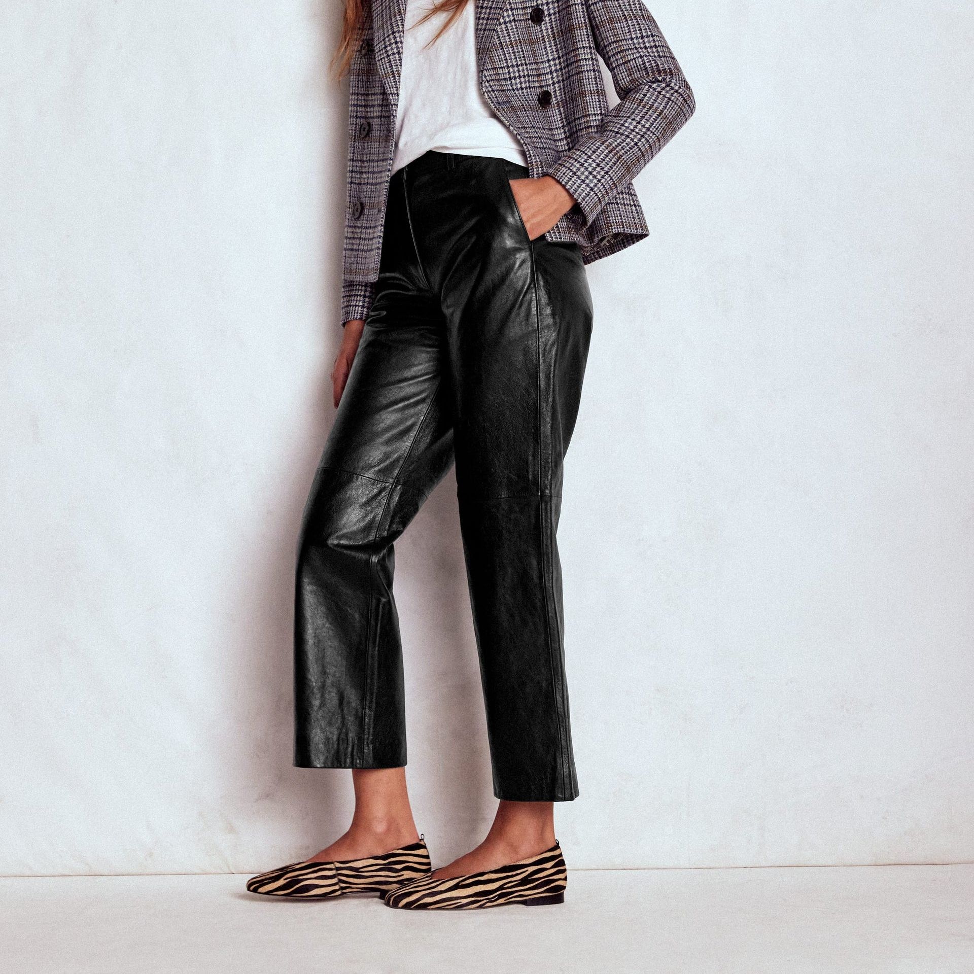 Canonbury Leather Trousers-Black