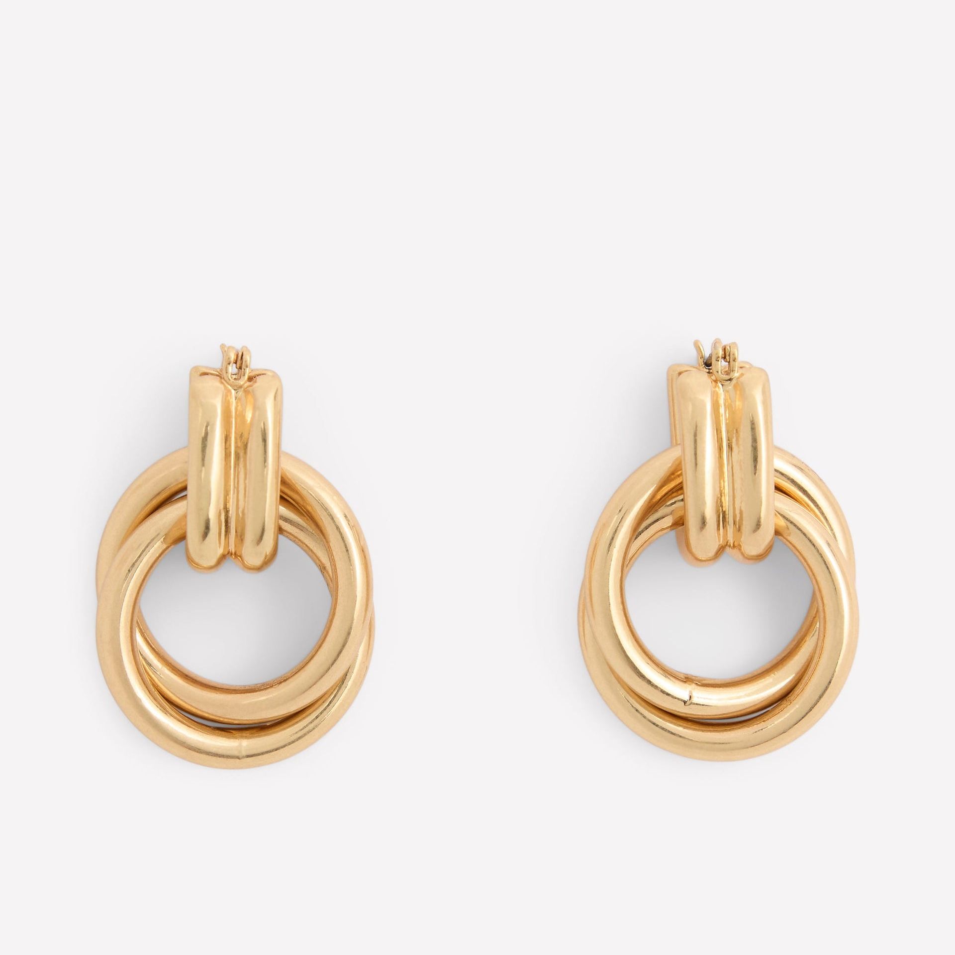 Double Twist Earrings-Gold Colour