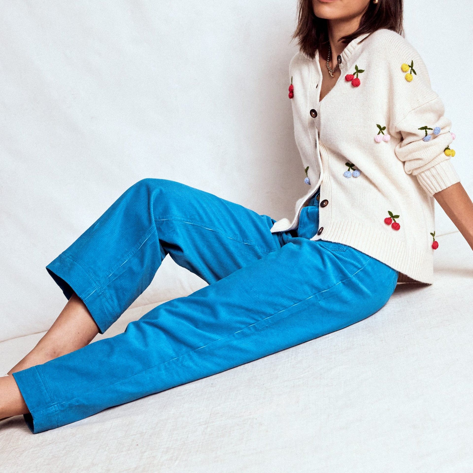 Primrose Cord Trousers-Bright Blue