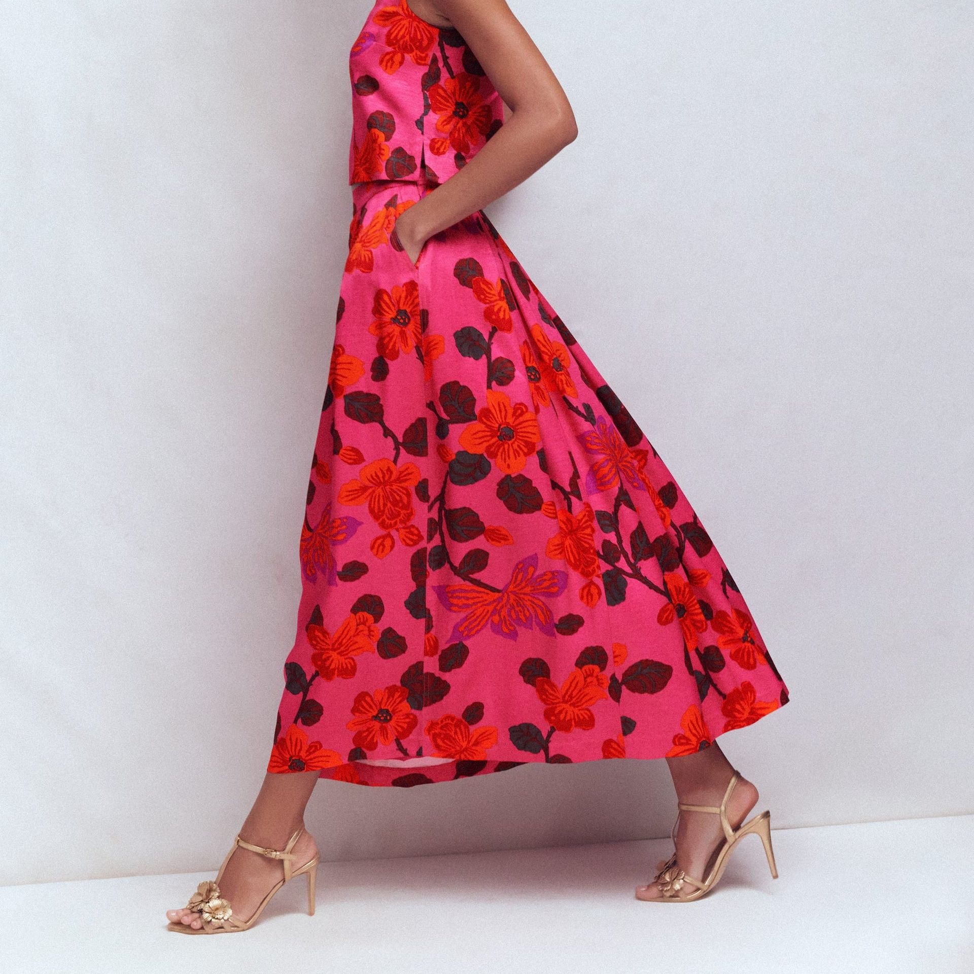 Verity Maxi Skirt-Pink, Elaborate Blossom