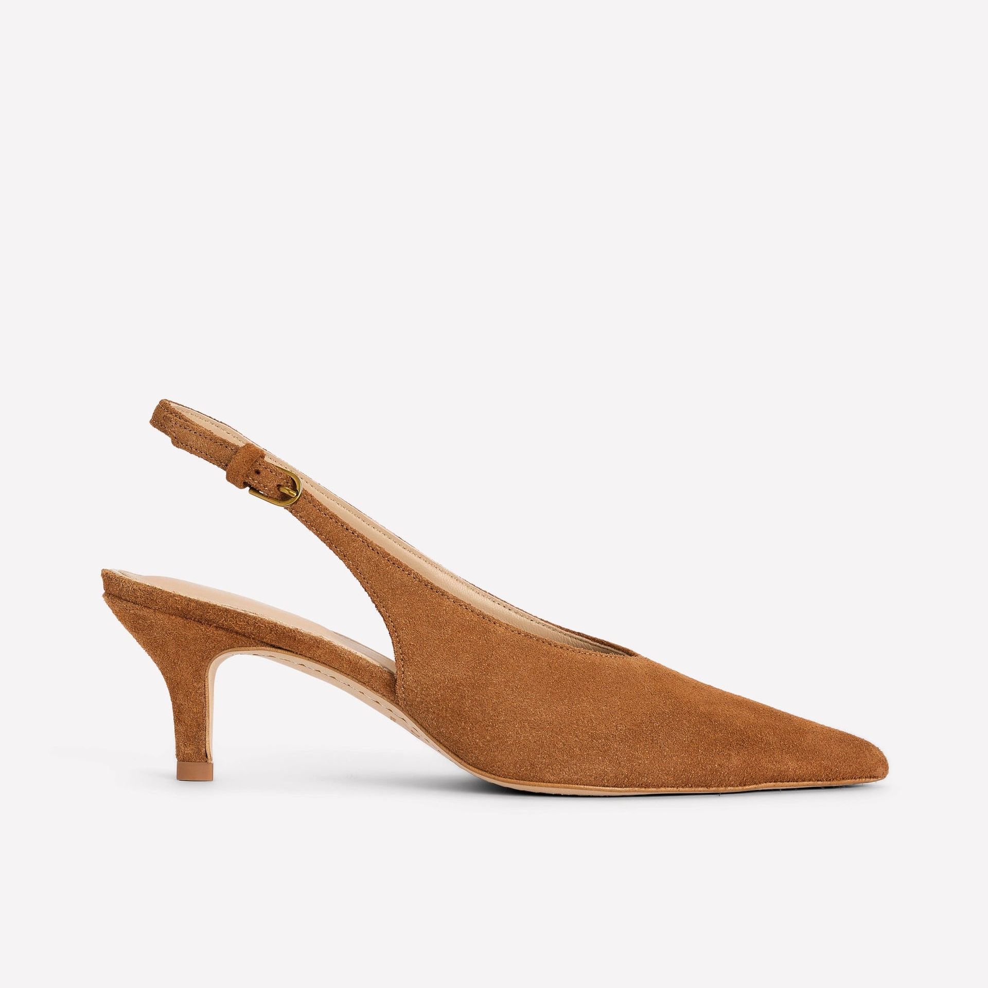 High Cut Slingback Court-Tan