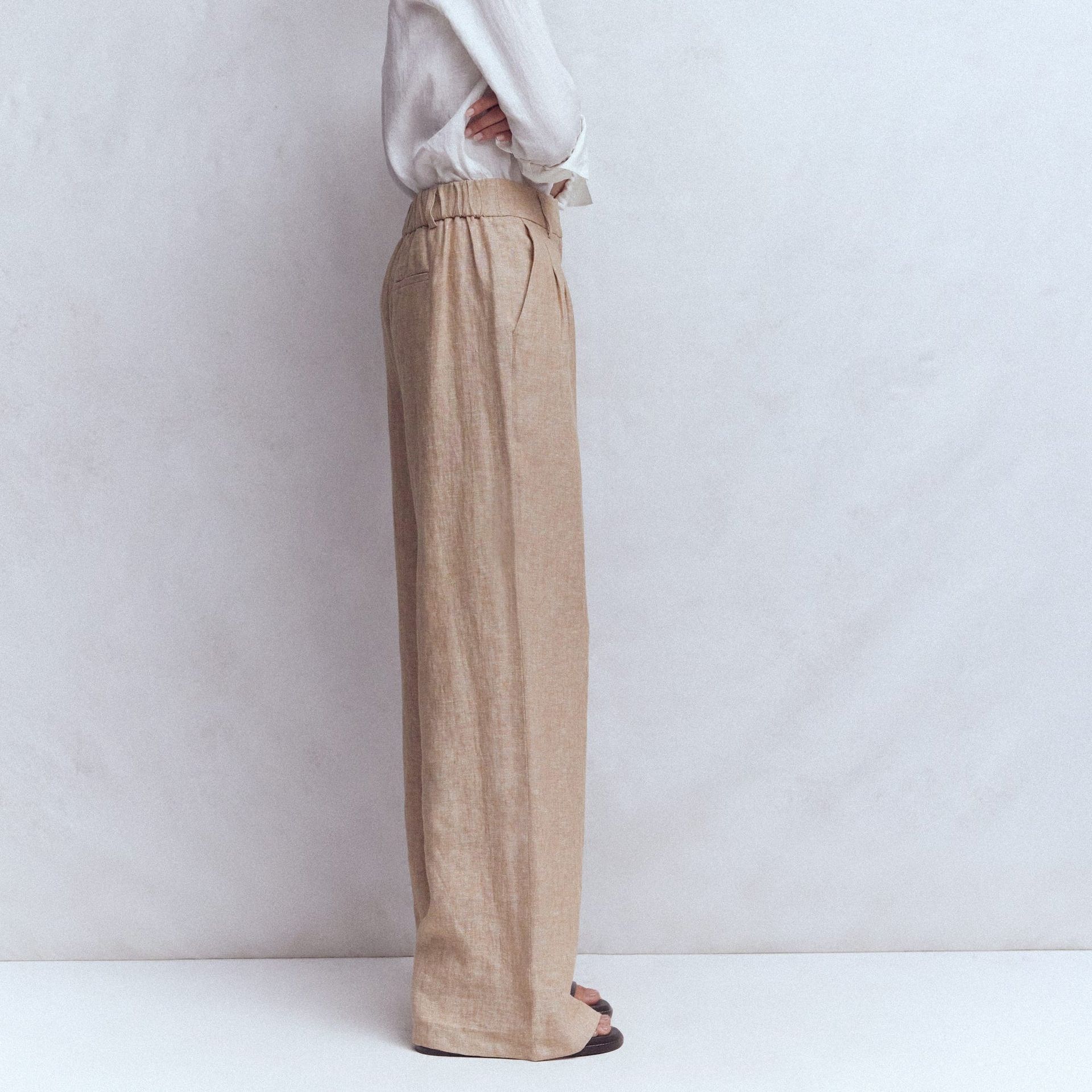 Kensington Linen Trousers-Amphora Chambray
