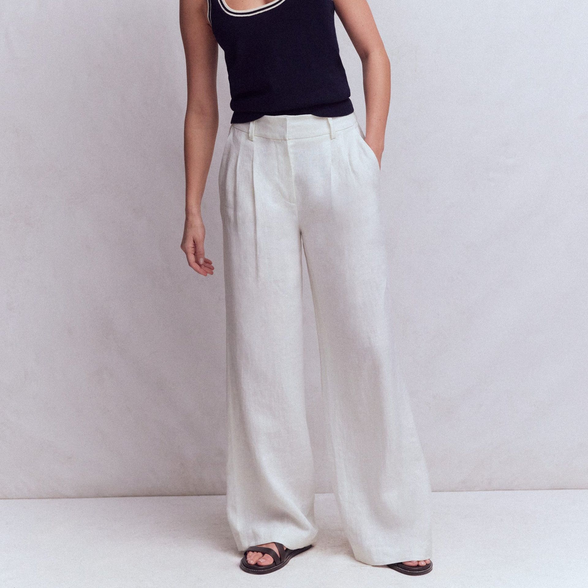 Kensington Linen Trousers-White