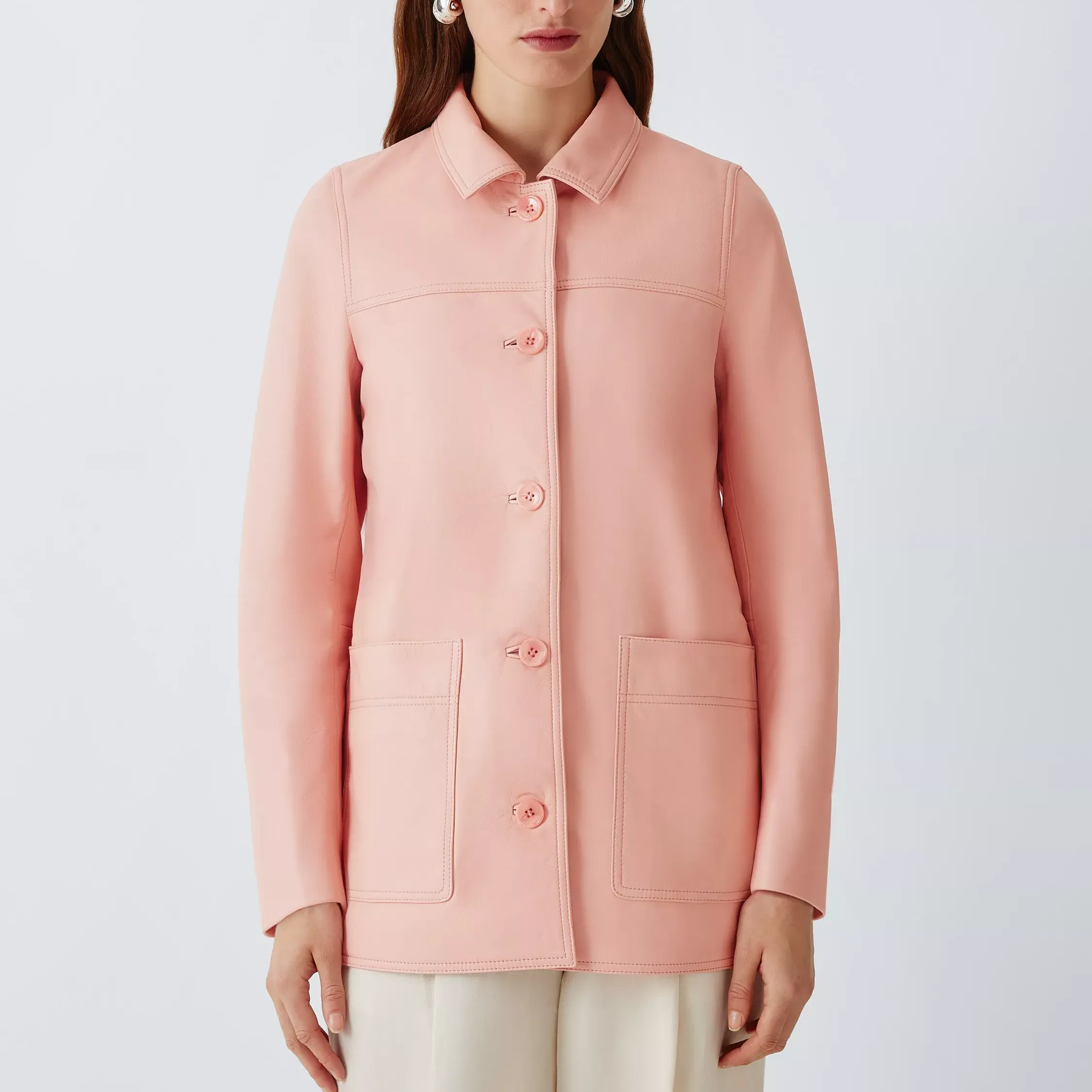 John Lewis Real Leather Chore Jacket