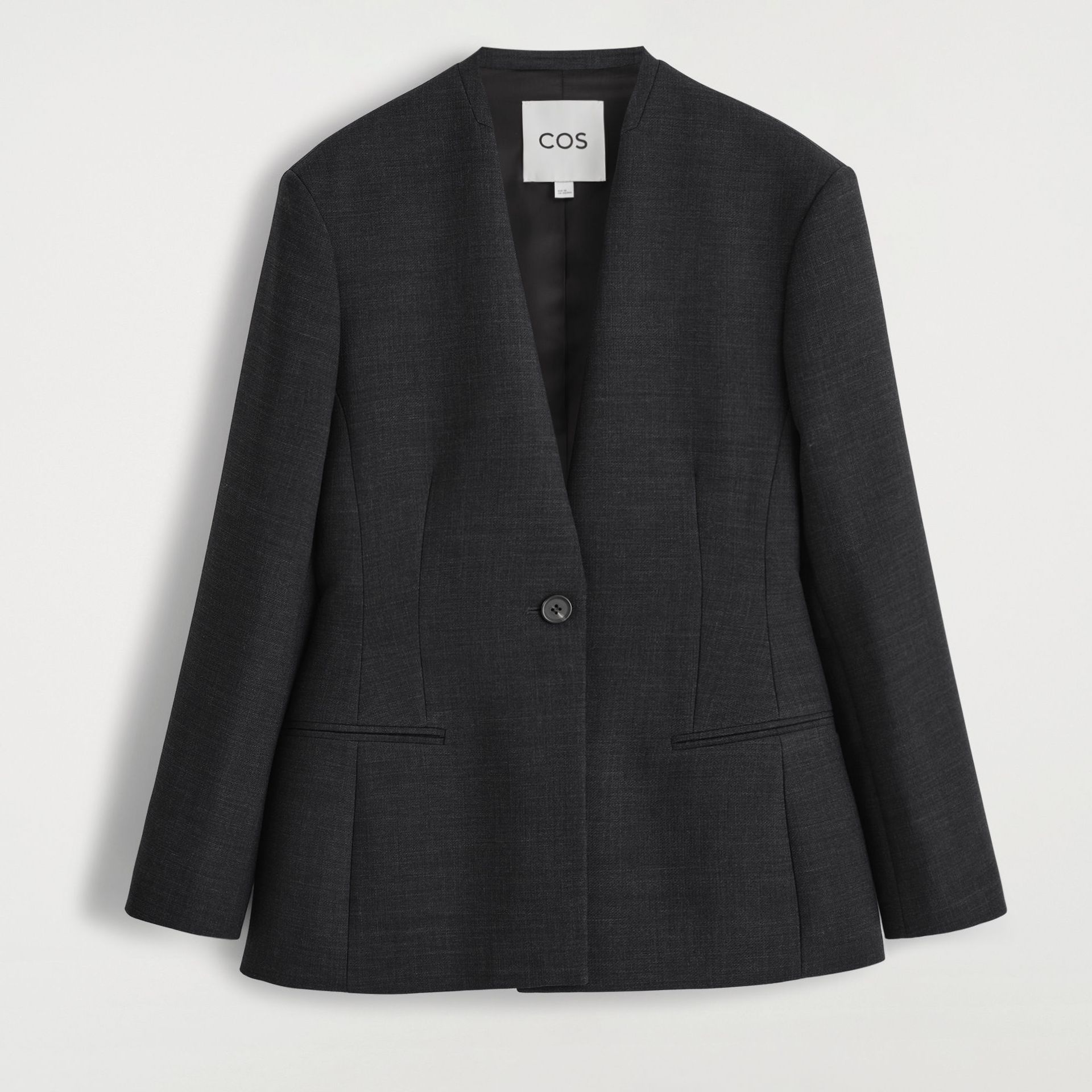 Waisted Collarless Blazer