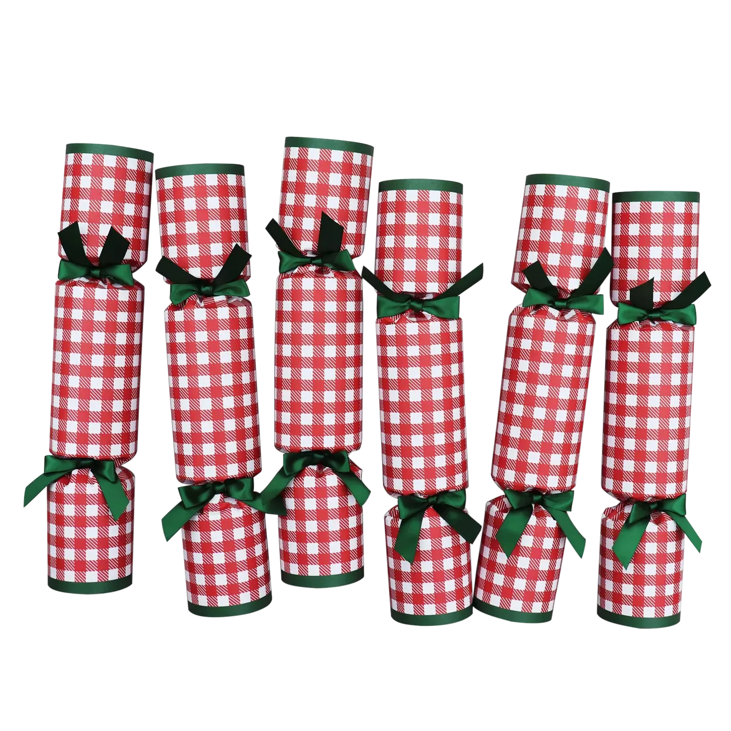 Nancy &amp;amp; Betty Gingham Luxury Christmas Crackers, Pack of 6
