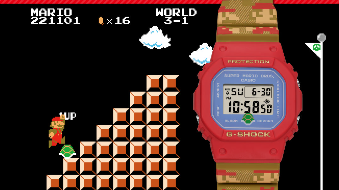 G-SHOC✖️SUPER MARIO BROS The G-Shock x Super Mario Bros. Watch Is a Delightful '80s
