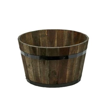 Wooden Barrel Planter