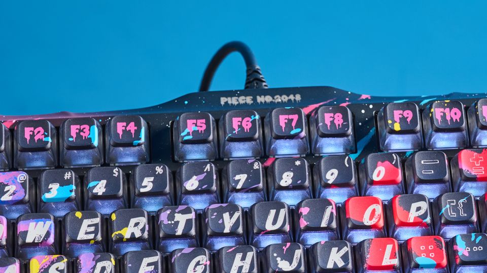 A Neon Graffiti GravaStar Mercury V75 Pro HE Hall Effect keyboard