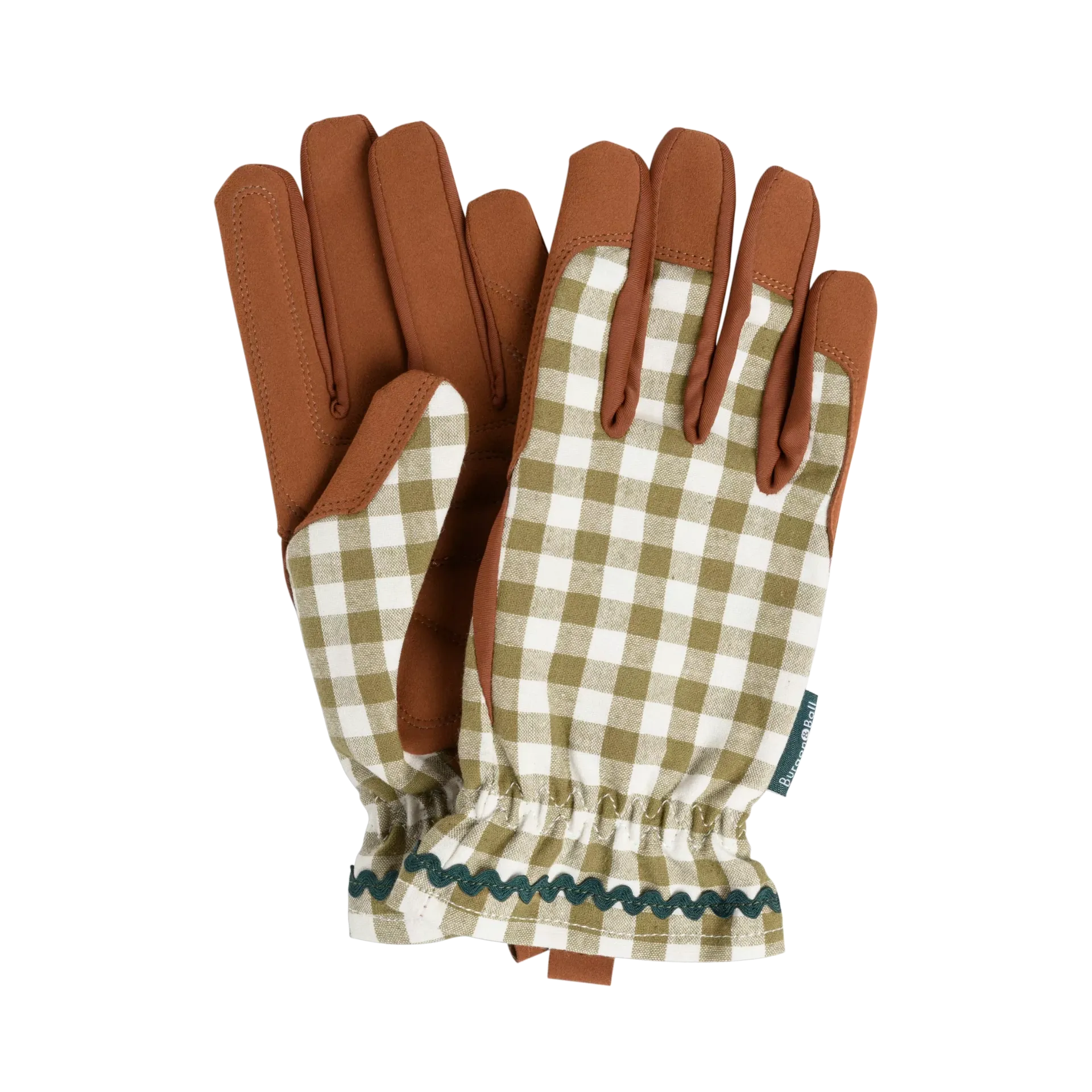 Burgon &amp;amp; Ball Gingham Gardening Gloves, Olive