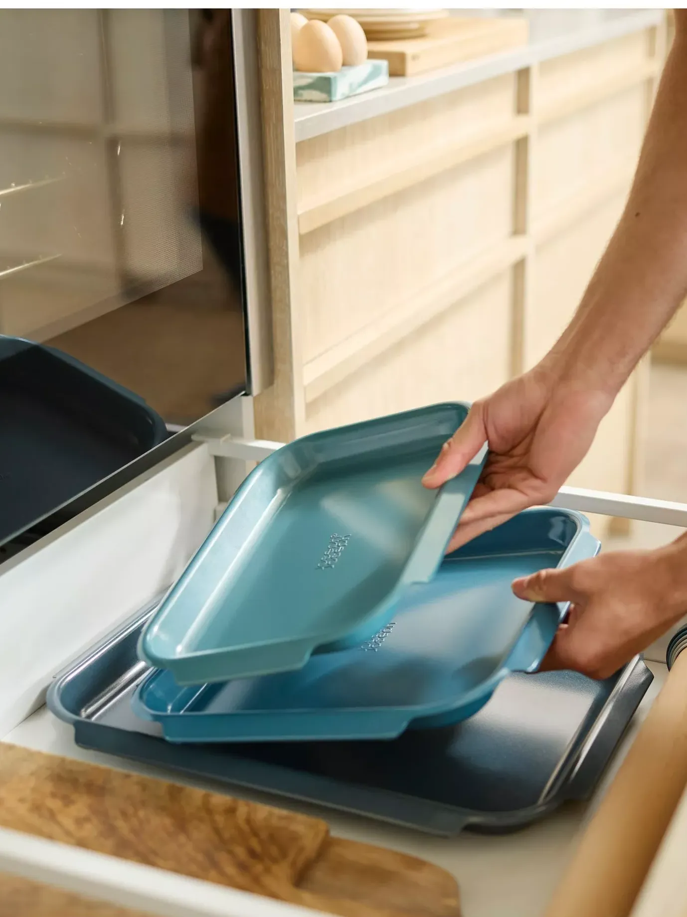 Nest Bake Carbon Steel Non-Stick Baking Tray Set, 3 Piece