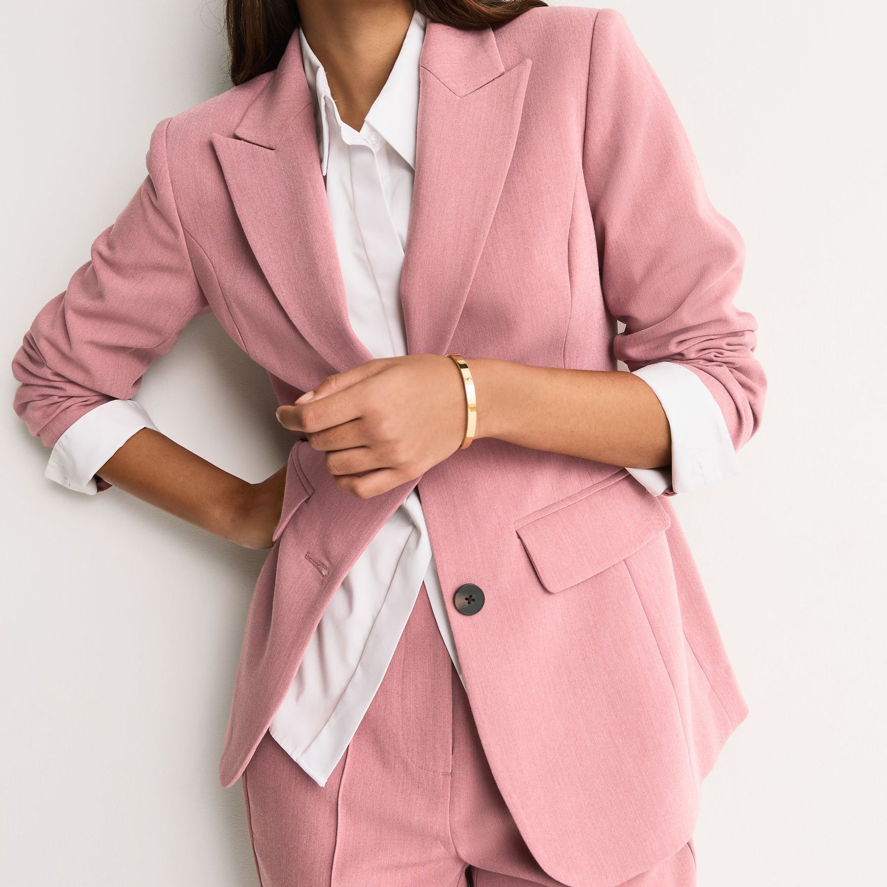 Light Pink Sculpting Single Breasted Blazer