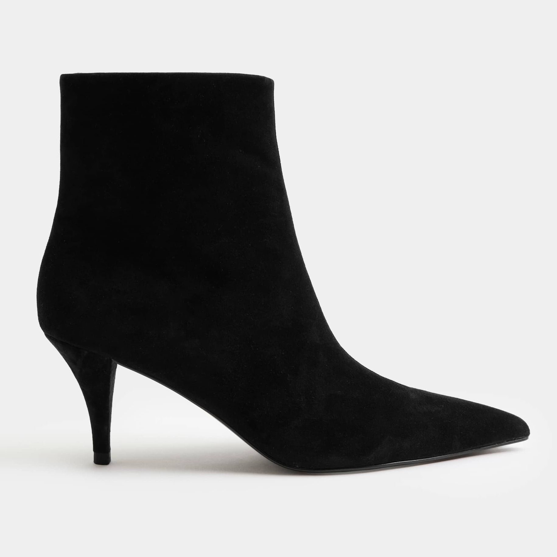 Suede Stiletto Heel Pointed Toe Ankle Boot