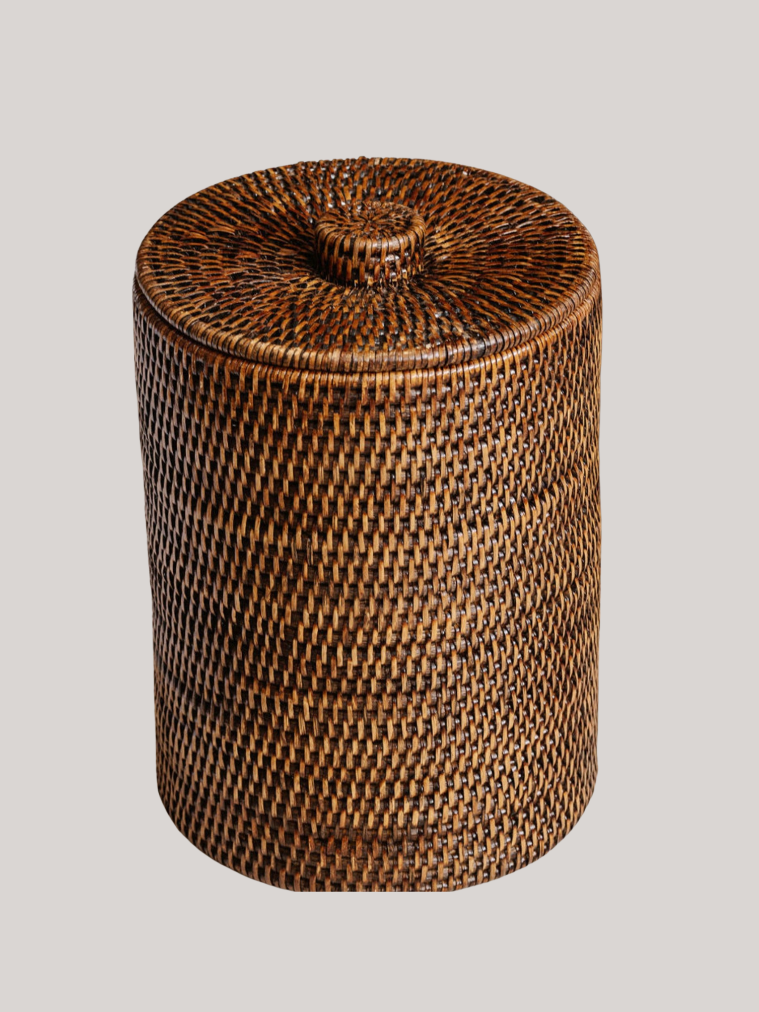 Rattan Bathroom Bins, Brown - Small