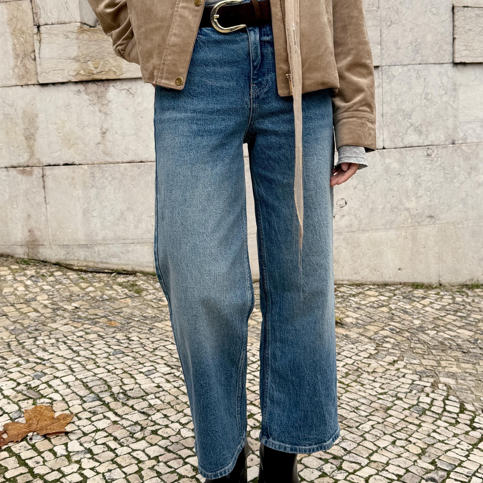 Z.10 High-Waist Belted Culottes Jeans