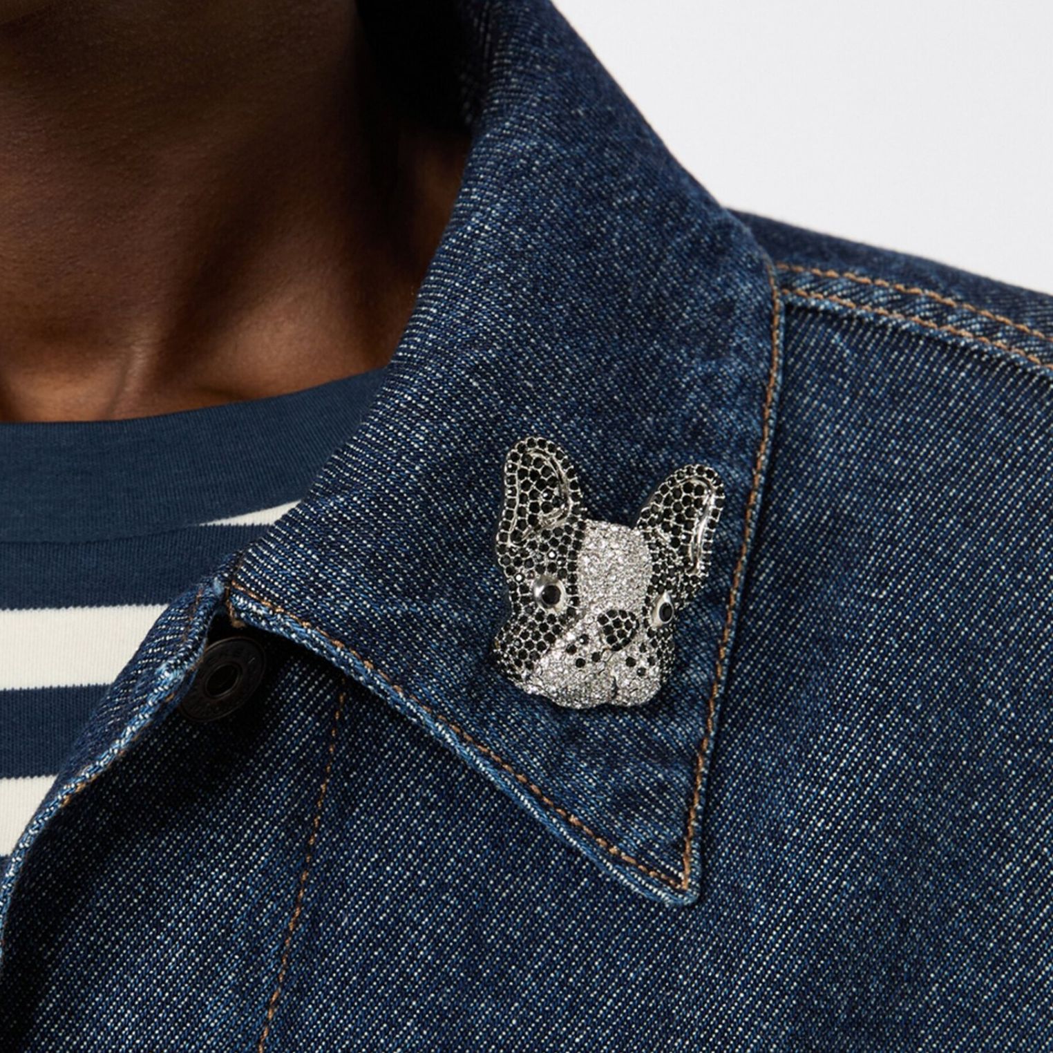 Weekend Max Mara Crystal French Bulldog Brooch